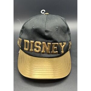 Disney's Walt Disney World Black & Gold Adult Hat -Snapback Baseball Cap - NEW